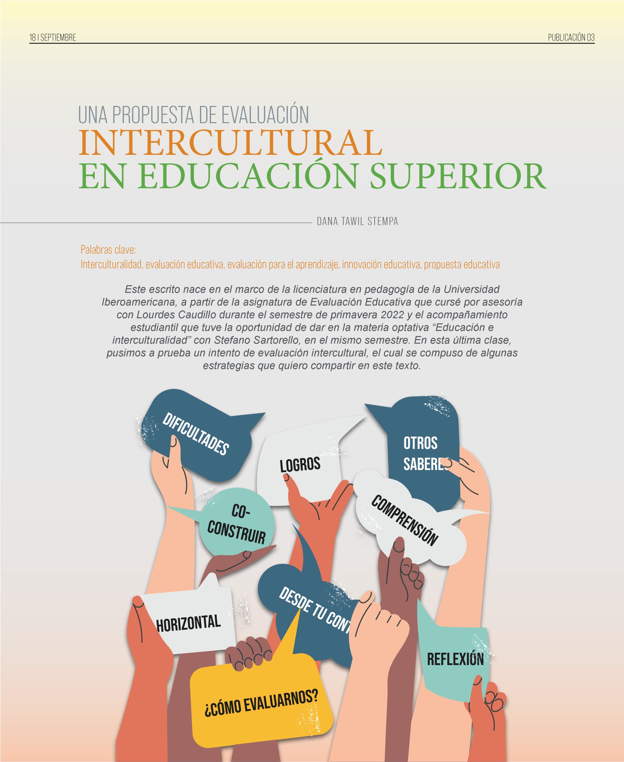 Una propuesta de evaluación intercultural en Educación Superior